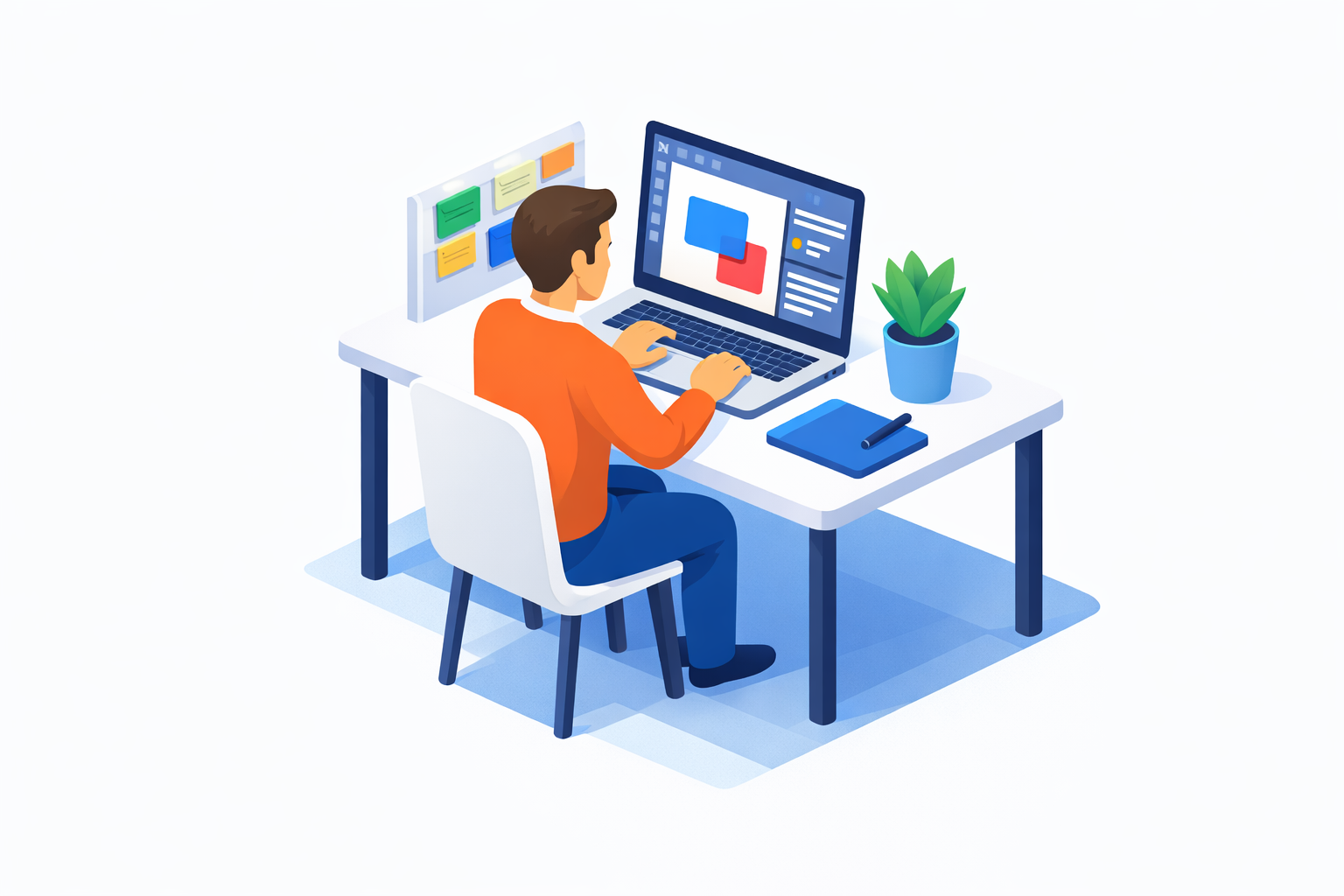 快適に作業している人